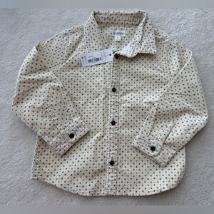BNWT Gymboree Kids Boys Corduroy Shirt with Cream and Black Cross Pattern